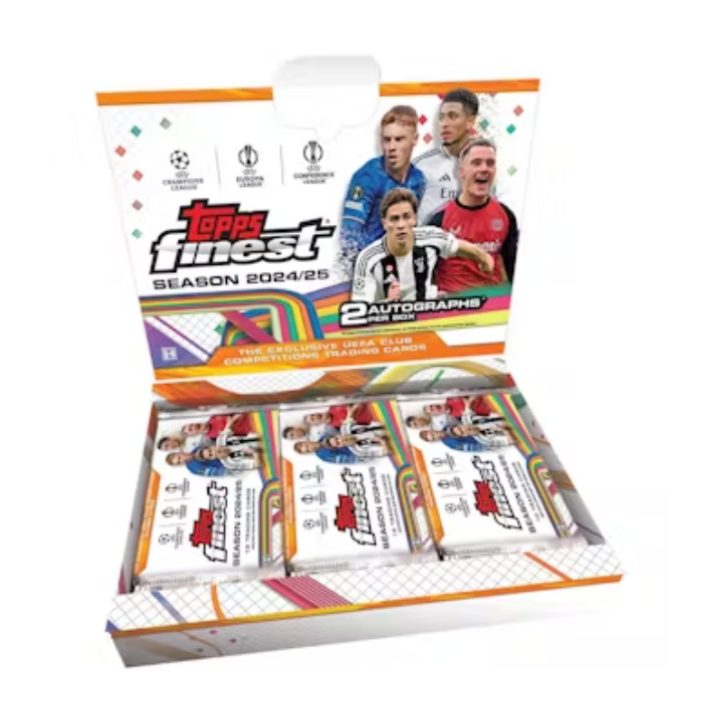 resizingforshopify-2025-06-23T171551.208 2024/25 Topps UEFA Club Competitions Finest Soccer Hobby 8 Box Case - Image 1