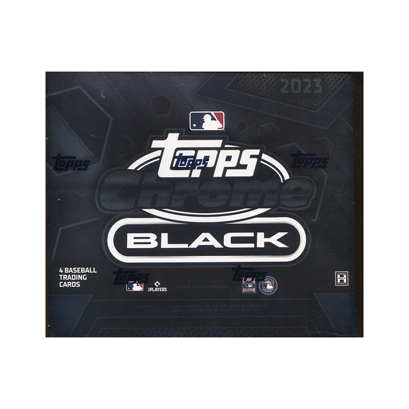 2023TOPPSCHROMEBLACKBASEBALLHOBBYBOX_ed9e1459-c334-456b-b81d-d2ac92b942ae 2023 Topps Chrome Black Baseball Hobby 12 Box Case - Image 1
